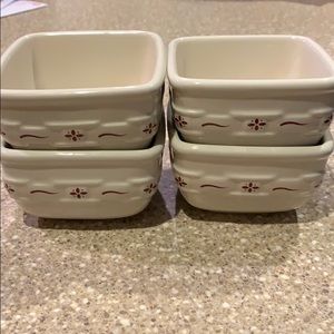 Set of 4 Longaberger Square Dessert Bowls